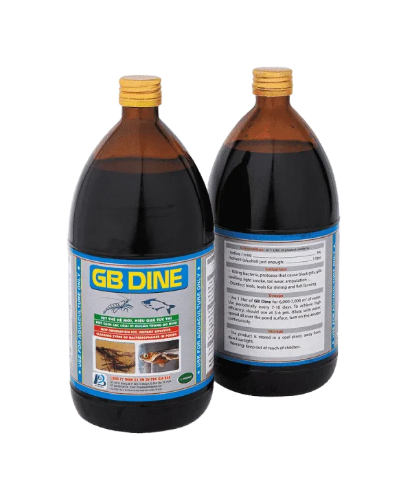 GB DINE - Diệt khuẩn iodine thế hệ mới, đặc trị đen mang đốm đen, mòn đuôi, cụt râu trên tôm-2-min