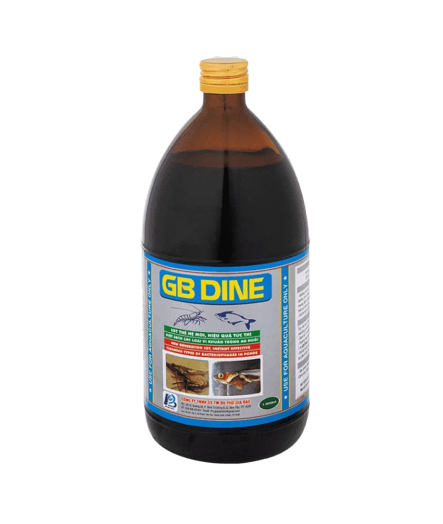 GB DINE - Diệt khuẩn iodine thế hệ mới, đặc trị đen mang đốm đen, mòn đuôi, cụt râu trên tôm-4-min