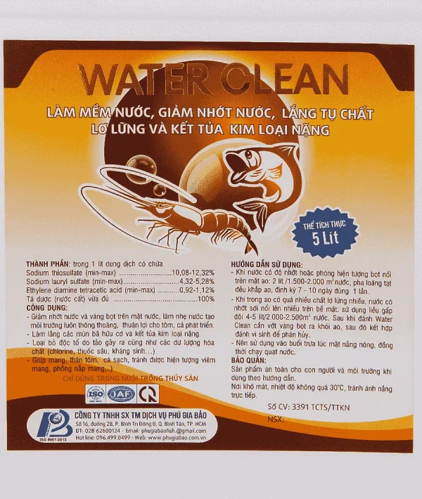 WATER CLEA - Giải độc nước, khử độc tố kim loại nặng, thuốc trừ sâu, hóa chất-min