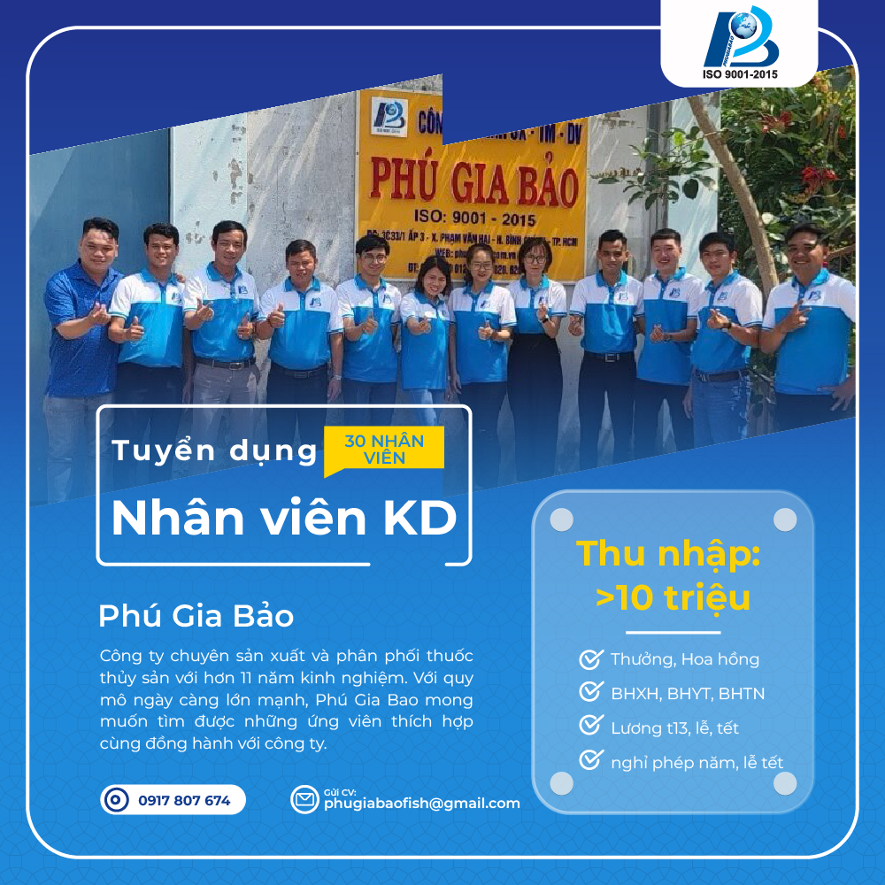 tuyển dụng NVKD phú gia bảo